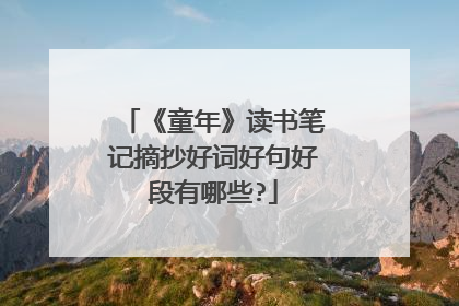 《童年》读书笔记摘抄好词好句好段有哪些?