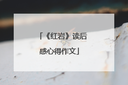 《红岩》读后感心得作文