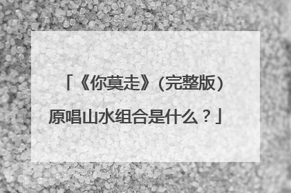 《你莫走》(完整版)原唱山水组合是什么？