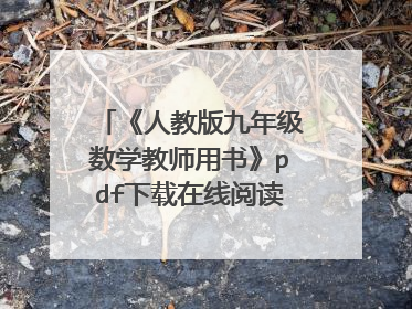 《人教版九年级数学教师用书》pdf下载在线阅读全文，求百度网盘云资源