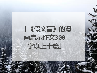 《假文盲》的漫画启示作文300字以上十篇