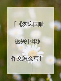 《勿忘国耻 振兴中华》作文怎么写
