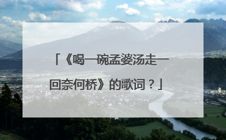 《喝一碗孟婆汤走一回奈何桥》的歌词？