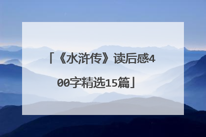 《水浒传》读后感400字精选15篇