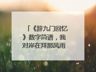 《辞九门回忆》数字简谱，我对岸在拜那风雨什么歌？