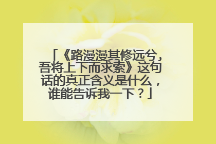《路漫漫其修远兮,吾将上下而求索》这句话的真正含义是什么，谁能告诉我一下？