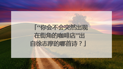“你会不会突然出现 在街角的咖啡店”出自徐志摩的哪首诗？
