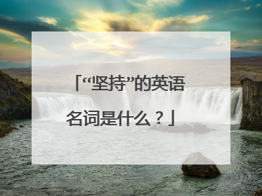 “坚持”的英语名词是什么？