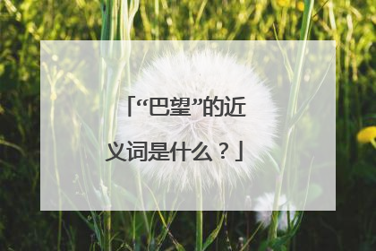 “巴望”的近义词是什么？