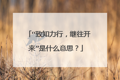 “致知力行，继往开来”是什么意思？