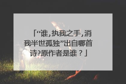 “谁,执我之手,消我半世孤独”出自哪首诗?原作者是谁？