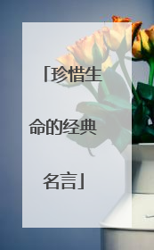 珍惜生命的经典名言