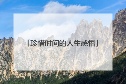 珍惜时间的人生感悟