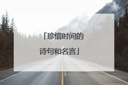 珍惜时间的诗句和名言