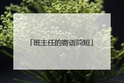 班主任的寄语简短