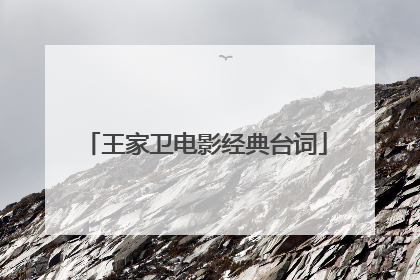 王家卫电影经典台词
