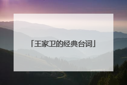 王家卫的经典台词