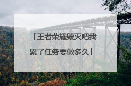 王者荣耀毁灭吧我累了任务要做多久