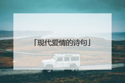 现代爱情的诗句