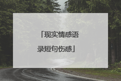 现实情感语录短句伤感