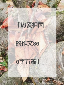 热爱祖国的作文800字五篇