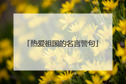 热爱祖国的名言警句