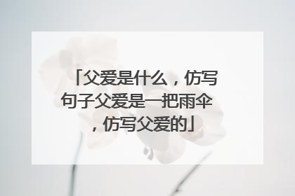 父爱是什么，仿写句子父爱是一把雨伞，仿写父爱的