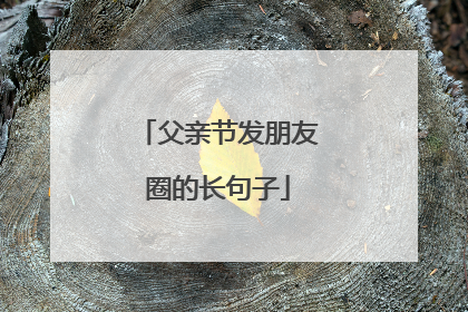 父亲节发朋友圈的长句子