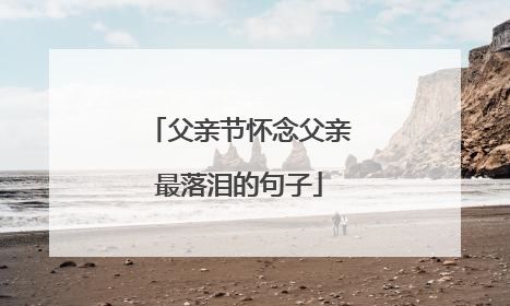 父亲节怀念父亲最落泪的句子