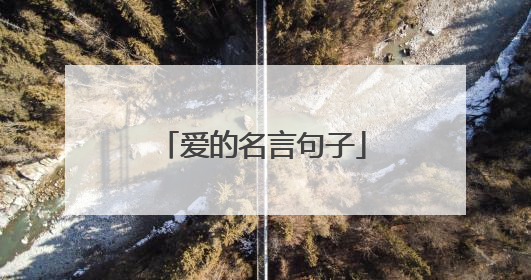 爱的名言句子