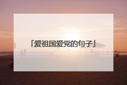 爱祖国爱党的句子