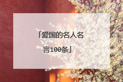 爱国的名人名言100条
