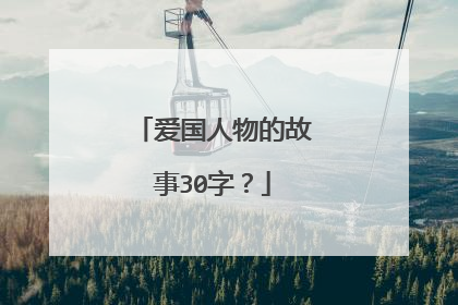 爱国人物的故事30字？