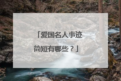 爱国名人事迹简短有哪些？