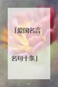 爱国名言名句十条