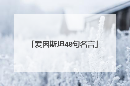 爱因斯坦40句名言