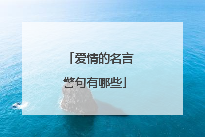 爱情的名言警句有哪些