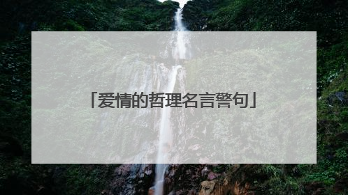 爱情的哲理名言警句