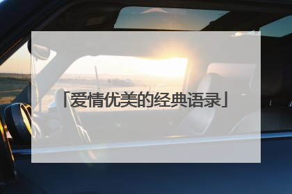 爱情优美的经典语录