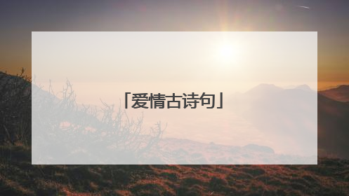爱情古诗句
