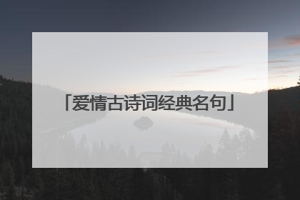 爱情古诗词经典名句