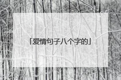 爱情句子八个字的