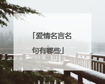 爱情名言名句有哪些