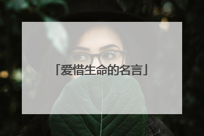 爱惜生命的名言