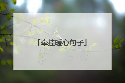 牵挂暖心句子