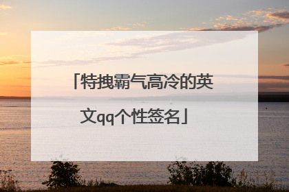 特拽霸气高冷的英文qq个性签名
