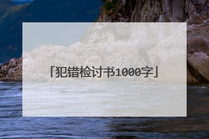 犯错检讨书1000字
