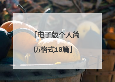 电子版个人简历格式10篇