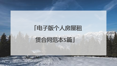 电子版个人房屋租赁合同范本5篇