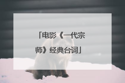 电影《一代宗师》经典台词
